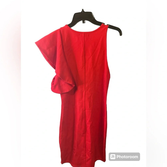 69. NWT Max + Ash Red Flutter Sleeve Body Con Dress M $80 - Picture 4 of 5